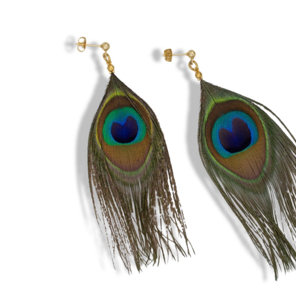 Beauty & Balance Earrings - Peacock Feathers