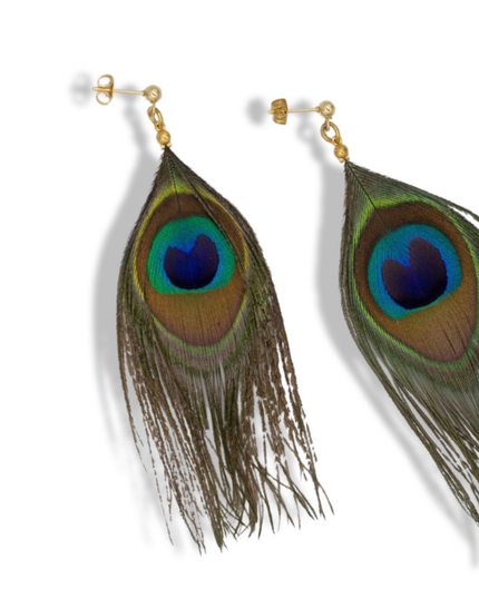 Beauty & Balance Earrings - Peacock Feathers