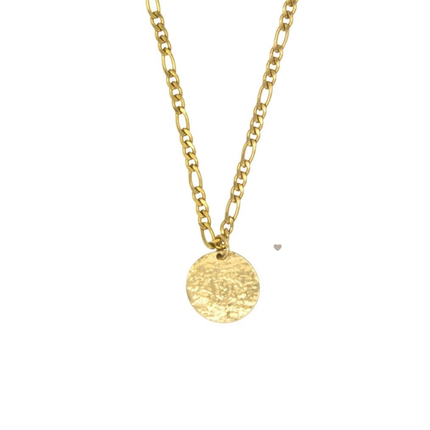 Collier intemporel disque martelé à la main
