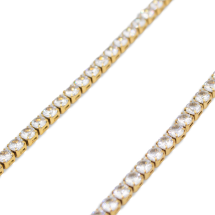 Eternal Brilliance Tennis Bracelet – Bold Stainless Steel & Cubic Zirconia