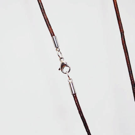 His Grounding Necklace – Tiger Eye + Leather + Stainless Steel