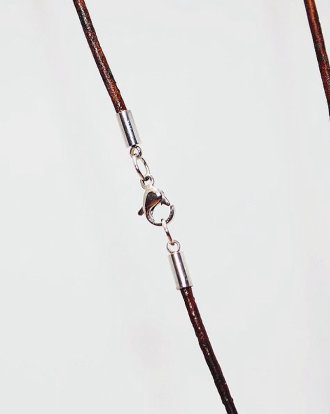 His Grounding Necklace – Tiger Eye + Leather + Stainless Steel