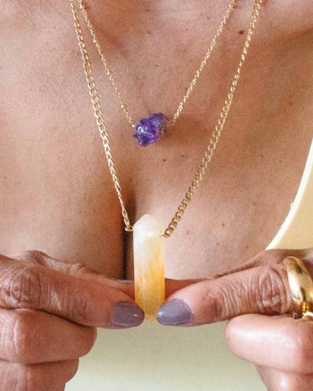 Overcome Citrine Crystal Necklace