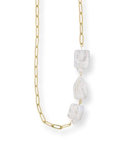 Baroque Pearl & Chain Necklace