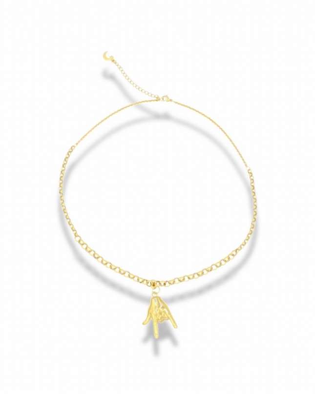 I Love You Hand Gesture Necklace