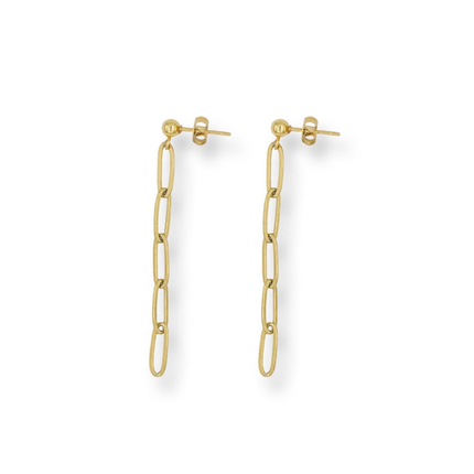Boucles d'oreilles chaînes trombones