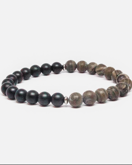 Grounded Spirit Bracelet – Picasso Marble + Onyx / Lava