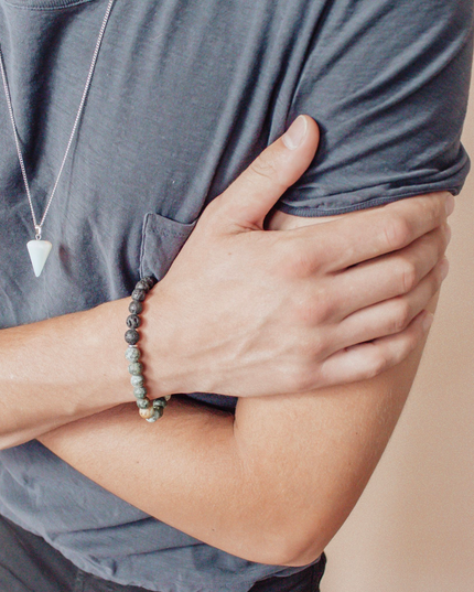 Evolve Bracelet – African Turquoise + Lava / Onyx