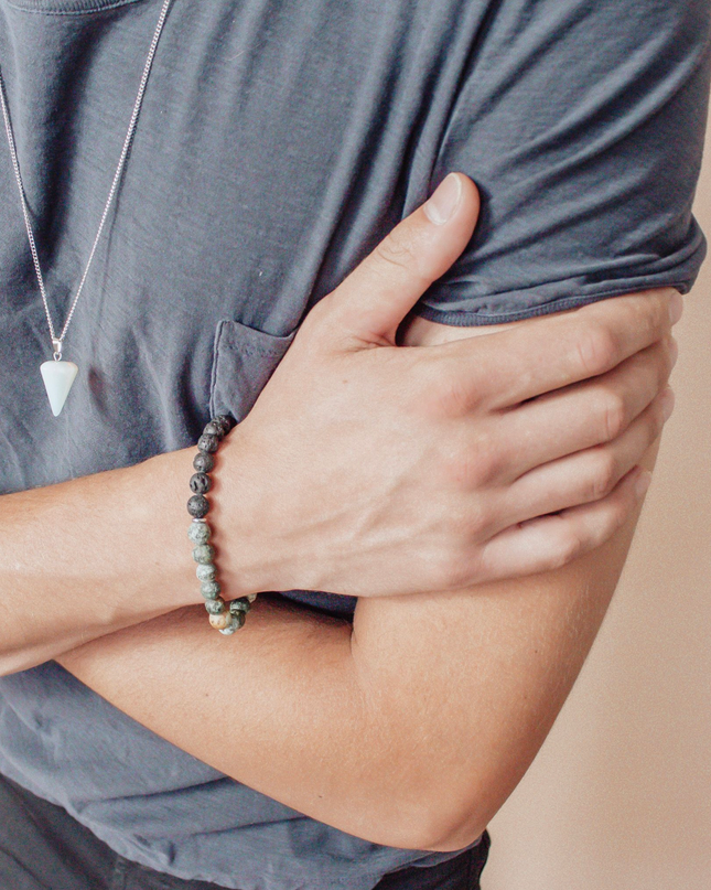 Evolve Bracelet – African Turquoise + Lava / Onyx