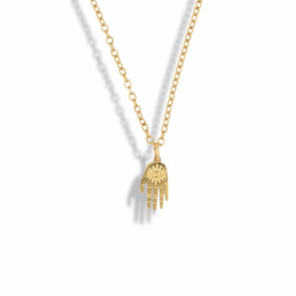 Dainty Hamsa Hand Talisman Necklace