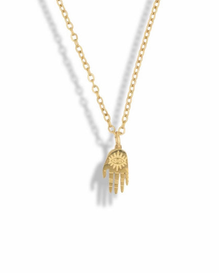 Dainty Hamsa Hand Talisman Necklace