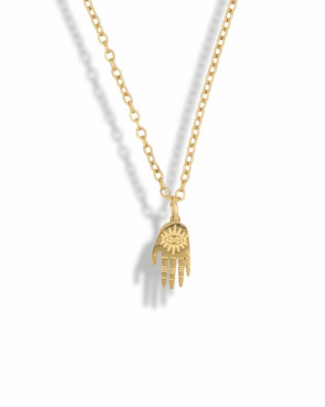 Dainty Hamsa Hand Talisman Necklace