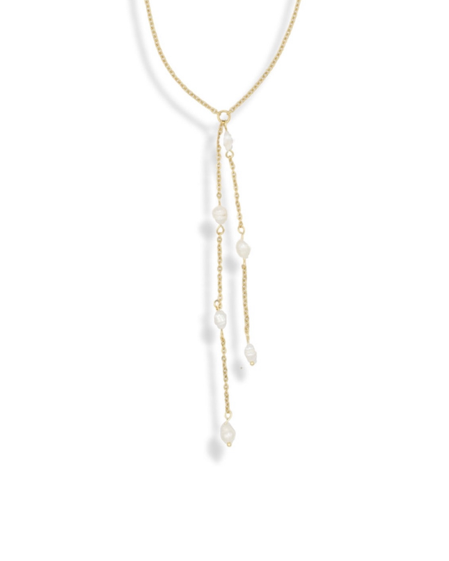 Sol Pearl Lariat Necklace - Freshwater Pearls