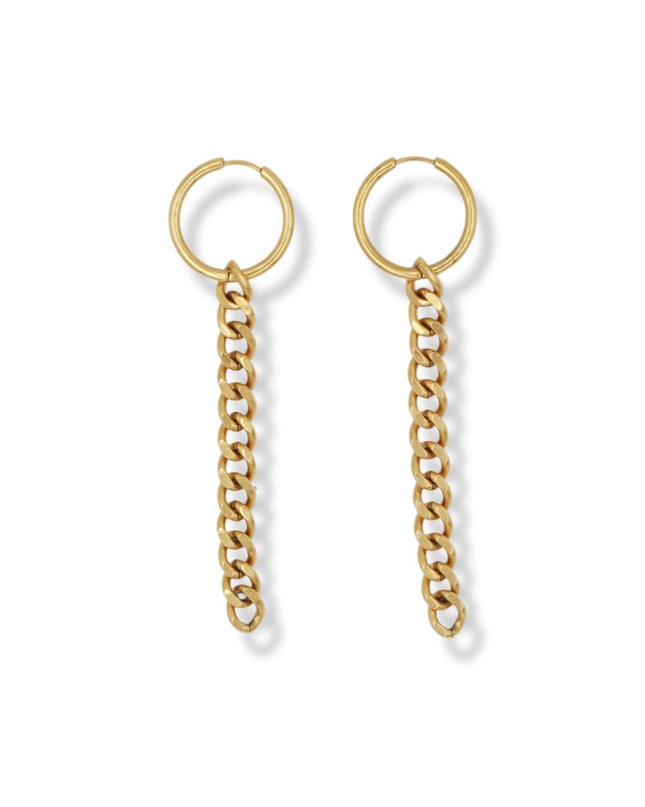 Bold Curb Chain Hoop Earrings