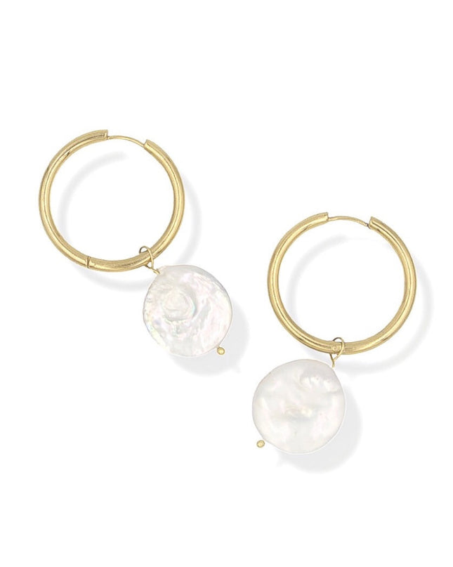 La Lola Pearl Hoop Earrings