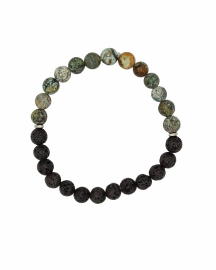 Evolve Bracelet – African Turquoise + Lava / Onyx