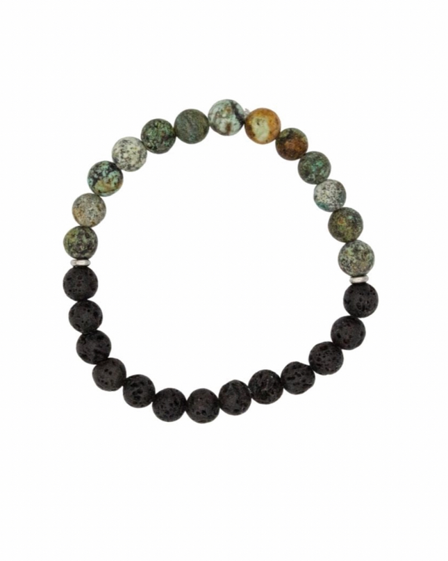 Evolve Bracelet – African Turquoise + Lava / Onyx