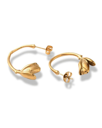 Rare Rose Hoop Earrings