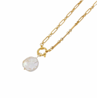 De 14 a 16 pulgadas / Amarillo - Acero inoxidable chapado en oro de 14 kt