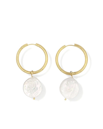 La Lola Pearl Hoop Earrings