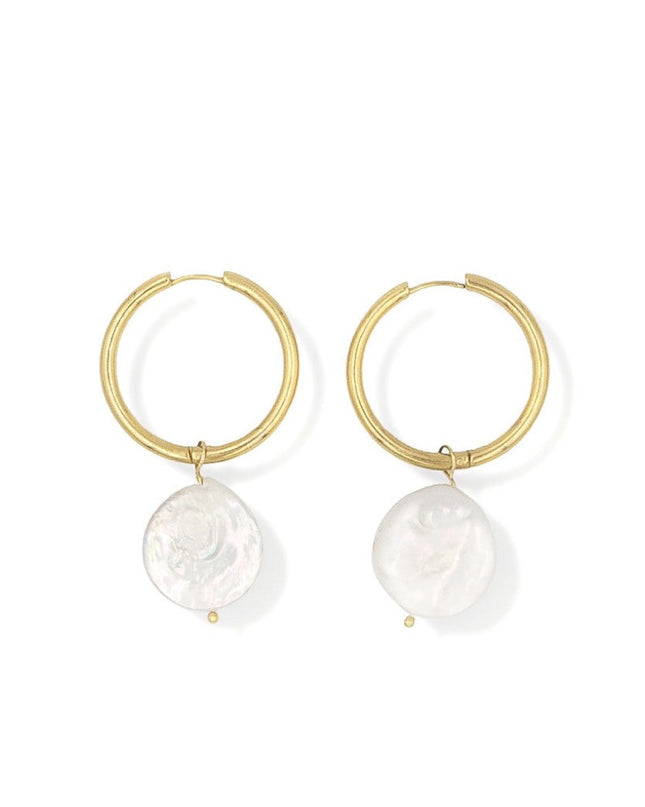 La Lola Pearl Hoop Earrings